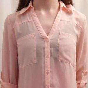 Pink button down shirt